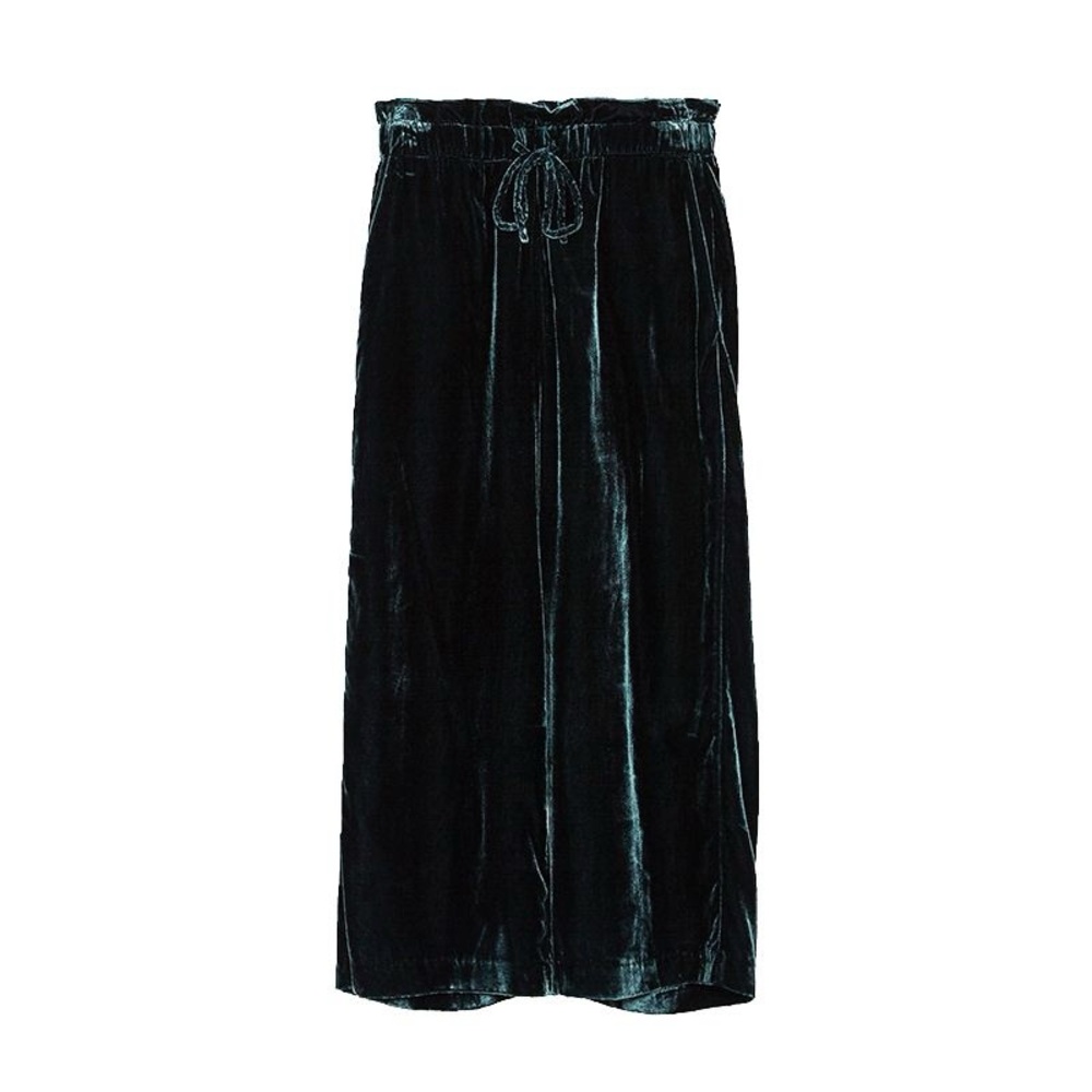 Zara Wide Leg Paper Bag Waist Velvet Pants - sz M
